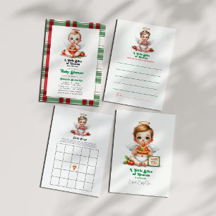 A Little Slice of Heaven Baby Shower Bingo Game Invitation