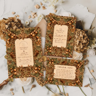 Golden Oak Forest Wedding Thank You Card