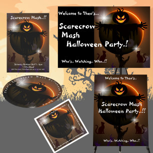 Kids Scarecrow Mash Halloween Paper Plate
