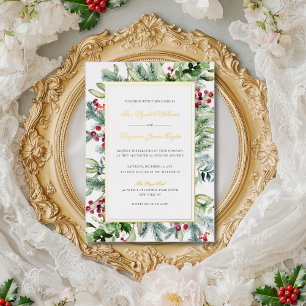 Ava Winter Catholic Wedding Invitation with RSVP
