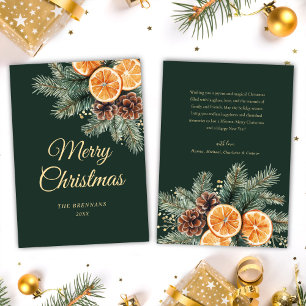 Christmas Dried Oranges Elegant Festive Citrus Holiday Card