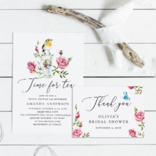 Rose & Butterfly Bridal Shower   Floral Tea Party Classic Round Sticker