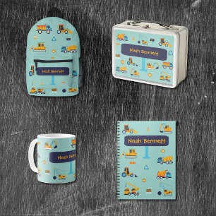 Personalized Construction Vehicle Metal Lunch Box