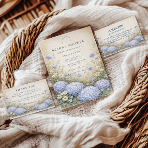 Elegant Blue Hydrangea Bridal Shower Invitation