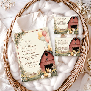 Rustic Barnyard Ducklings Baby Shower Napkins