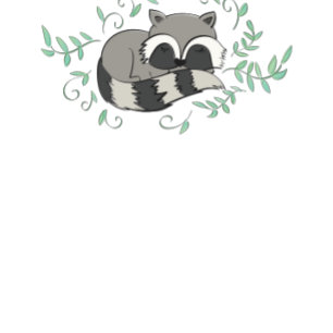Sleeping Raccoon Baby Shower Woodland Invitation