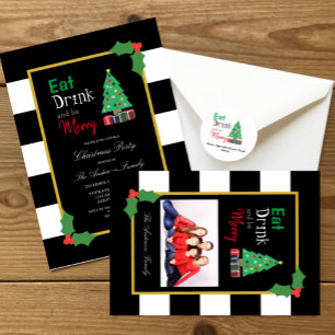 Eat Drink And Be Merry Christmas Holiday Card