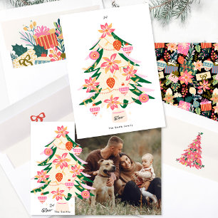 colorful stylish modern christmas tree 1 photo holiday card