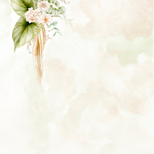 Elegant Olive Green Tropical Florals Wedding Invitation