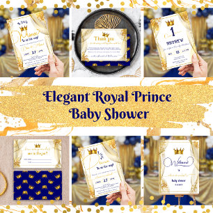 A Little Prince Is On His Way Boy Baby Shower Invitation