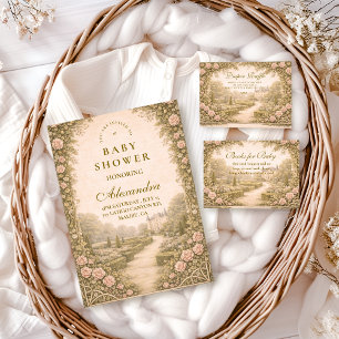 Romantic Garden Estate Path Baby Shower Napkins
