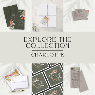 Tropical Floral Pattern Wedding Envelope Liner