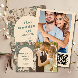 Photo Soft muted earth tones Wildflowers Wedding Invitation