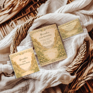 Vintage Desert Florals Birthday Thank You Card