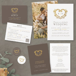Heart monogram live stream wedding love adapting announcement