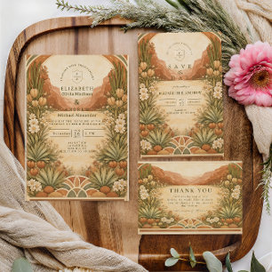 Boho Wildflower Desert Wedding Save The Date