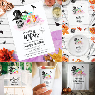 Halloween Colorful Cocktail Bridal Shower Backdrop