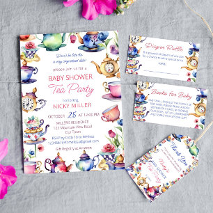 Alice in wonderland baby shower tea favors tea bag drink mix
