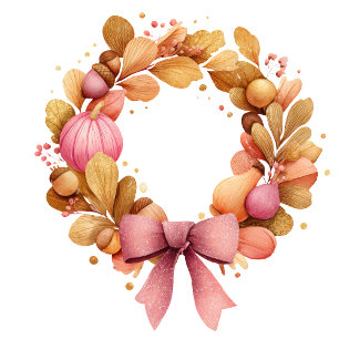 Thanksgiving Menu Card – Autumn Wreath, Editable T
