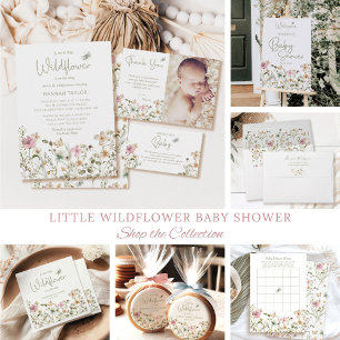 Little Wildflower Diaper Raffle Girl Baby Shower Enclosure Card