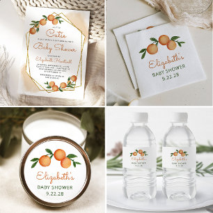 Orange Little Cutie Citrus Baby Shower Napkins