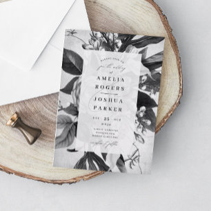 Industrial Chic Elegant Floral Wedding Invitation