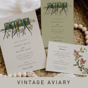 Elegant Aviary-Themed Wedding Invitation