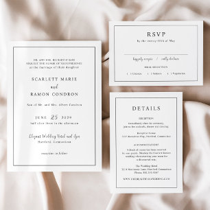 Timeless Black and White Elegant Wedding Enclosure Card