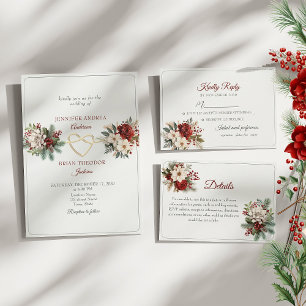 Christmas Floral Wedding Place Card