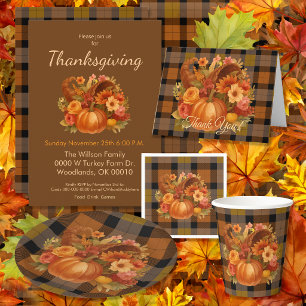 Fall Harvest Cornucopia  Tablecloth