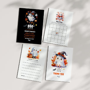 "A Little Boo is on the Way" Halloween Baby Shower Invitation