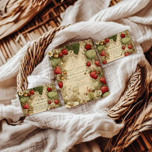 Strawberry Meadow Vintage Bridal Shower Napkins