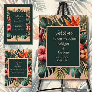 Colorful Exotic Hawaiian Tropical Wedding Welcome  Foam Board