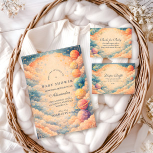 Neutral Space Planets Stars Baby Shower Napkins