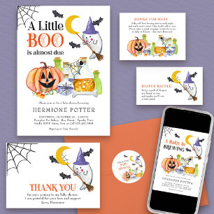 Cute Ghost and Cobwebs Halloween Thank You Card