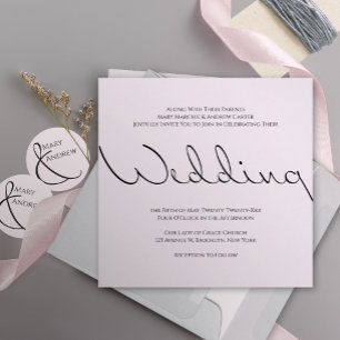 Minimal Typographic Fun Yet Formal Wedding Invitation