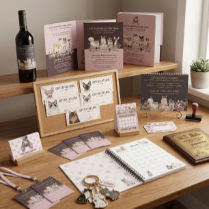 Pink Brochure Cats Groomer Service Offers Flyer