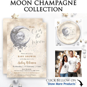 Over The Moon Gender Neutral Baby Shower  Paper Plates