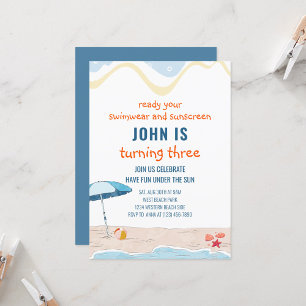 Summer Beach Theme Birthday Invitation