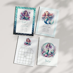 “Two the Sea” Mermaid 2nd Birthday Party Invitation
