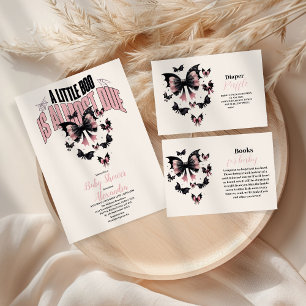 Gothic Pink Halloween Baby Shower Raffle Diapper Enclosure Card