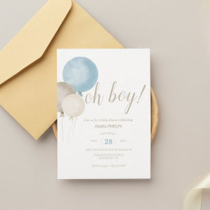 Oh Boy! Watercolor Balloon Diaper Raffle Card