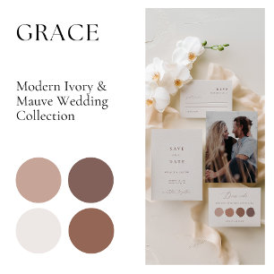 Elegant Ivory Minimalist Script Photo Save The Date