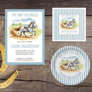 Off two the races equestrian derby party printed balloon