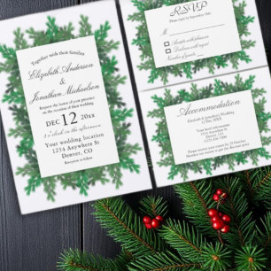 Winter Tree Branches Photo Wedding Invitation