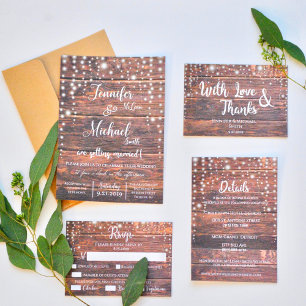 Rustic Wooden Photo Thank You Card - Customizable