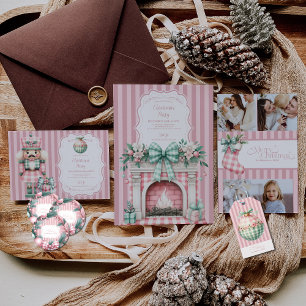 Pink Coquette Christmas Holiday Card