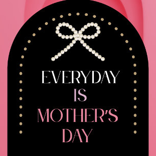 Happy Mother's Day Card Pink Gold Black 
