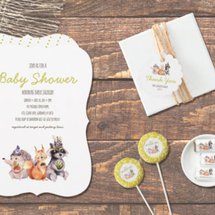 Simple Woodland Rustic Baby Shower Invitation