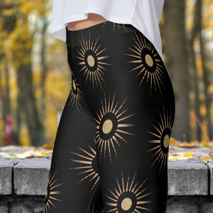 Stylish Red Wine Sun Burst Pattern Leggings